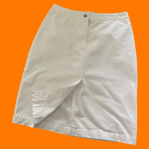 90's vintage white denim 100% cotton high waisted skirt Size 2 bcbg maxazria - Picture 2 of 5